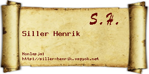 Siller Henrik névjegykártya